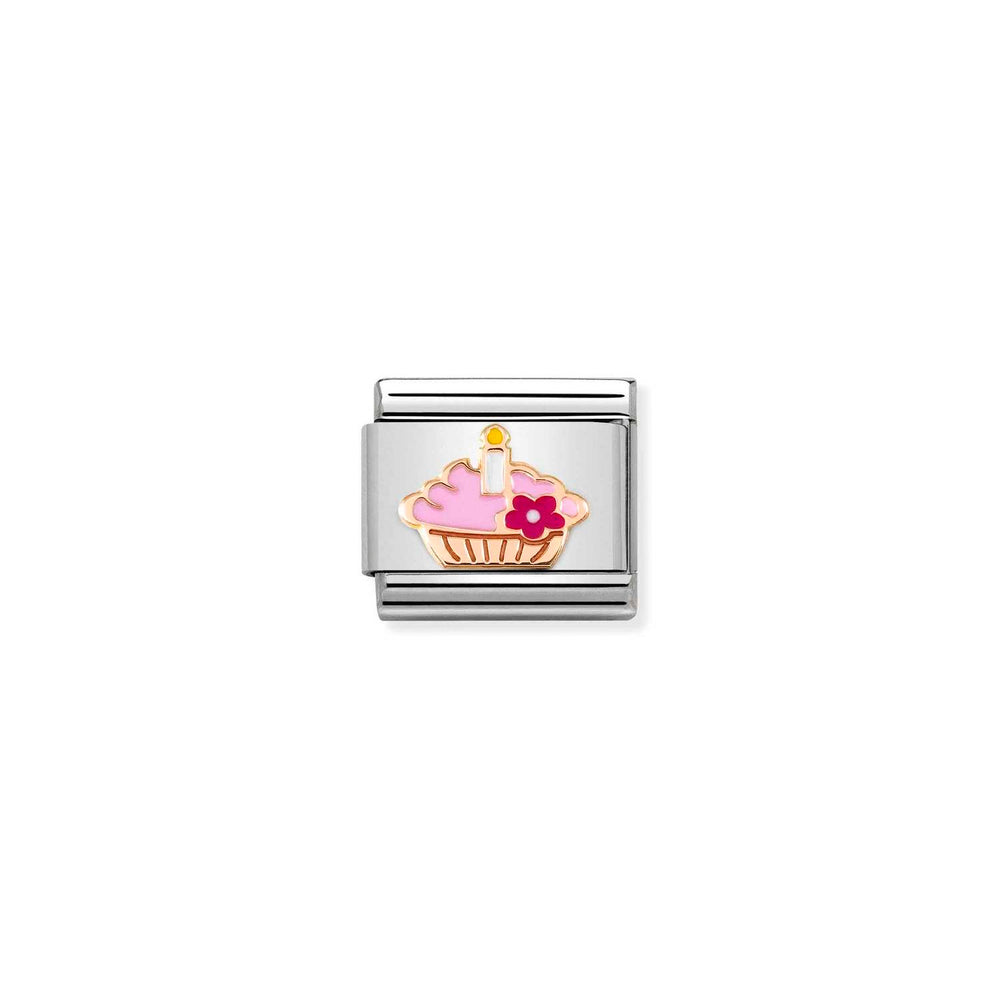 Nomination Classic Link with Cupcake in Rose Gold Tone