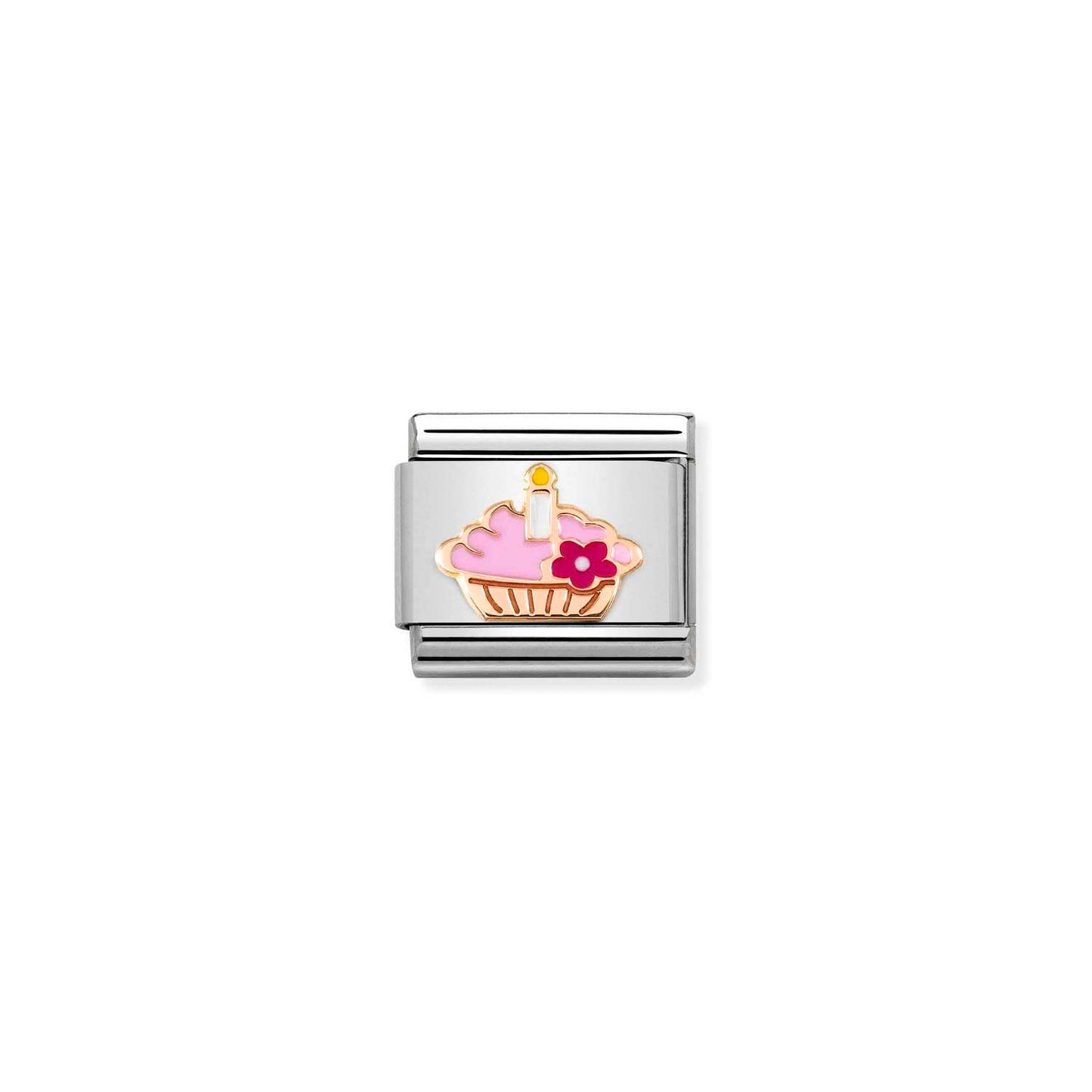 Nomination Classic Link with Cupcake in Rose Gold Tone