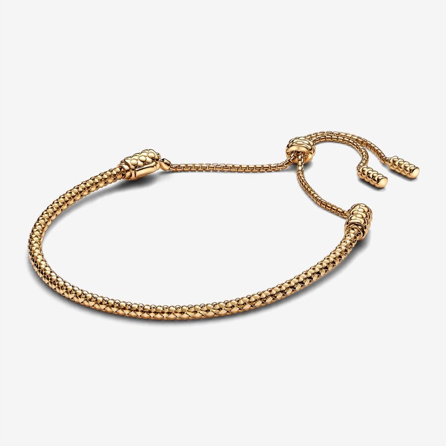 Pandora Studded Chain Slider Bracelet Gold