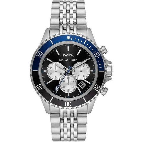 Men’s Michael Kors Bayville Black Blue Chronograph Stainless Steel Watch