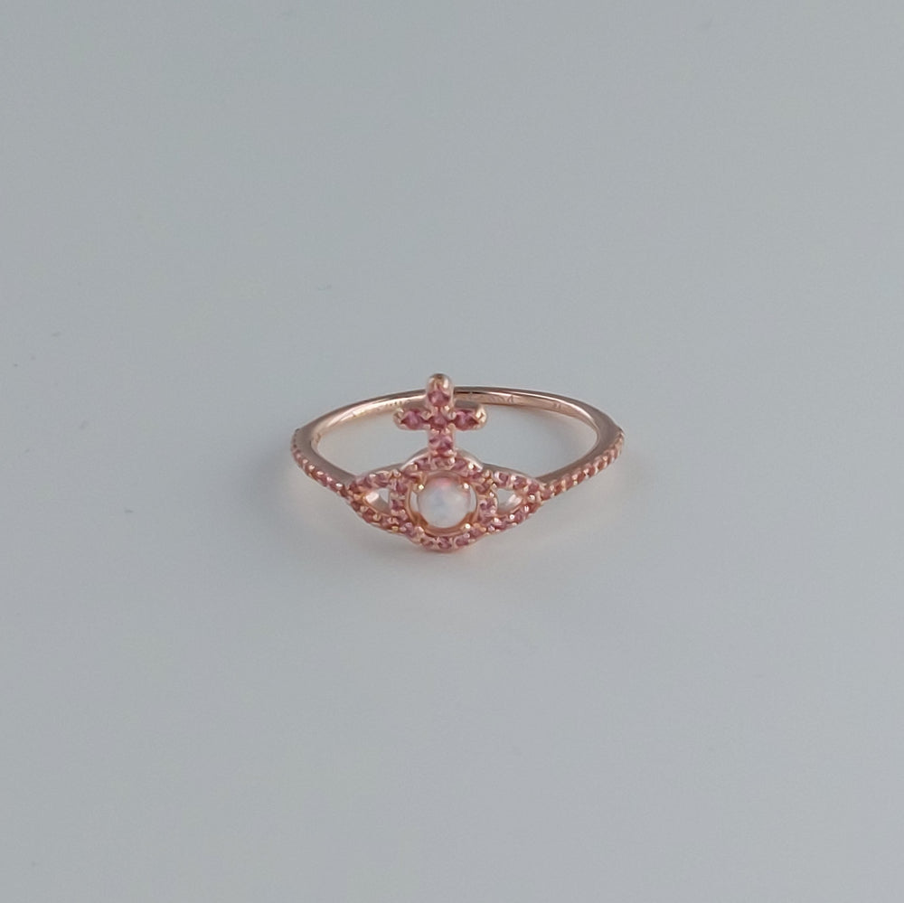 Vivienne Westwood Rose Gold with Red CZ Olympia Ring