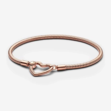 Pandora Moments Heart Closure Snake Chain Bracelet