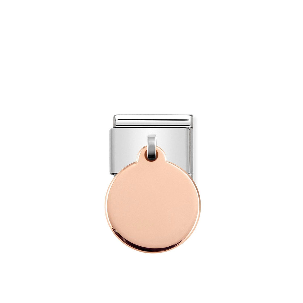 Nomination Engravable Classic Link with Circle Charm in Rose Gold Tone