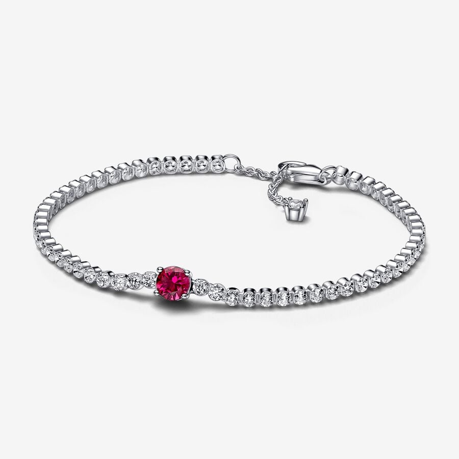 Pandora Red Sparkling Round Pavé Tennis Bracelet