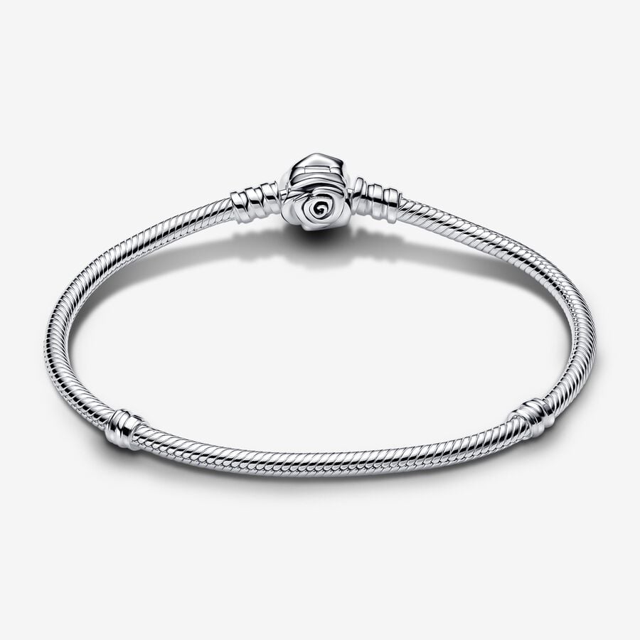 
                      
                        Pandora Moments Rose Bracelets in Bloom Clasp Snake Chain Bracelet
                      
                    