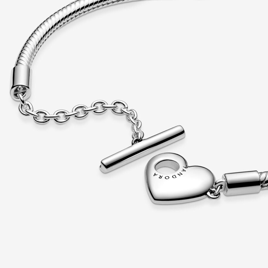 Pandora Moments Heart T-Bar Snake Chain Bracelet – Coe & Co. Stores