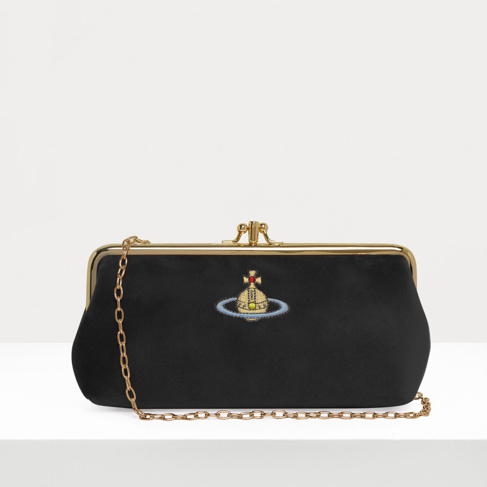 
                      
                        Vivienne Westwood Double Frame Chain Purse Black Velvet
                      
                    
