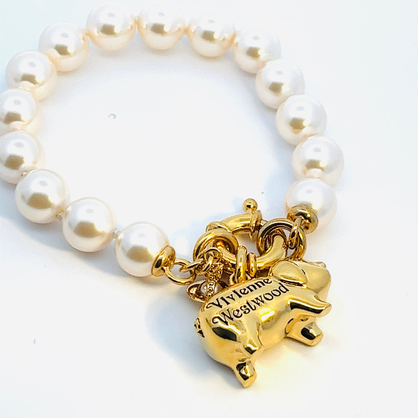 Vivienne Westwood Juanita Gold Tone and Pearl Bracelet