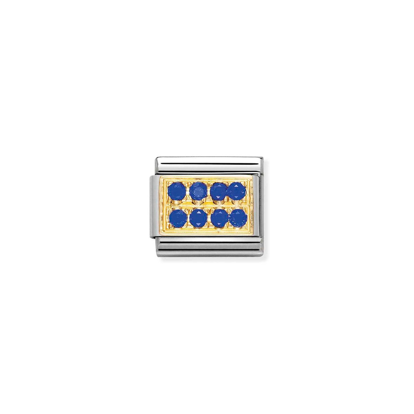Nomination Classic Link with CZ Blue Pave in Yellow Gold Tone
