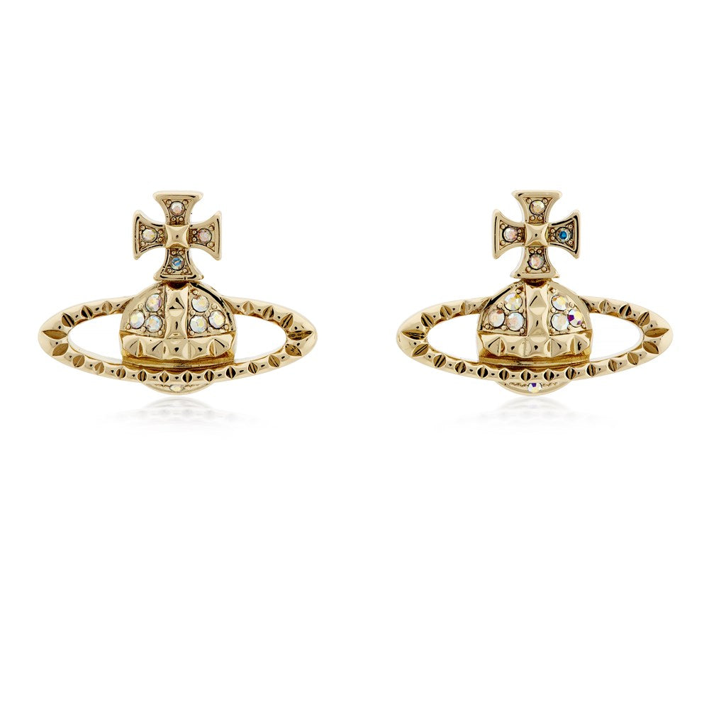 Vivienne Westwood Gold Tone & Crystal Mayfair Bas Relief Earrings