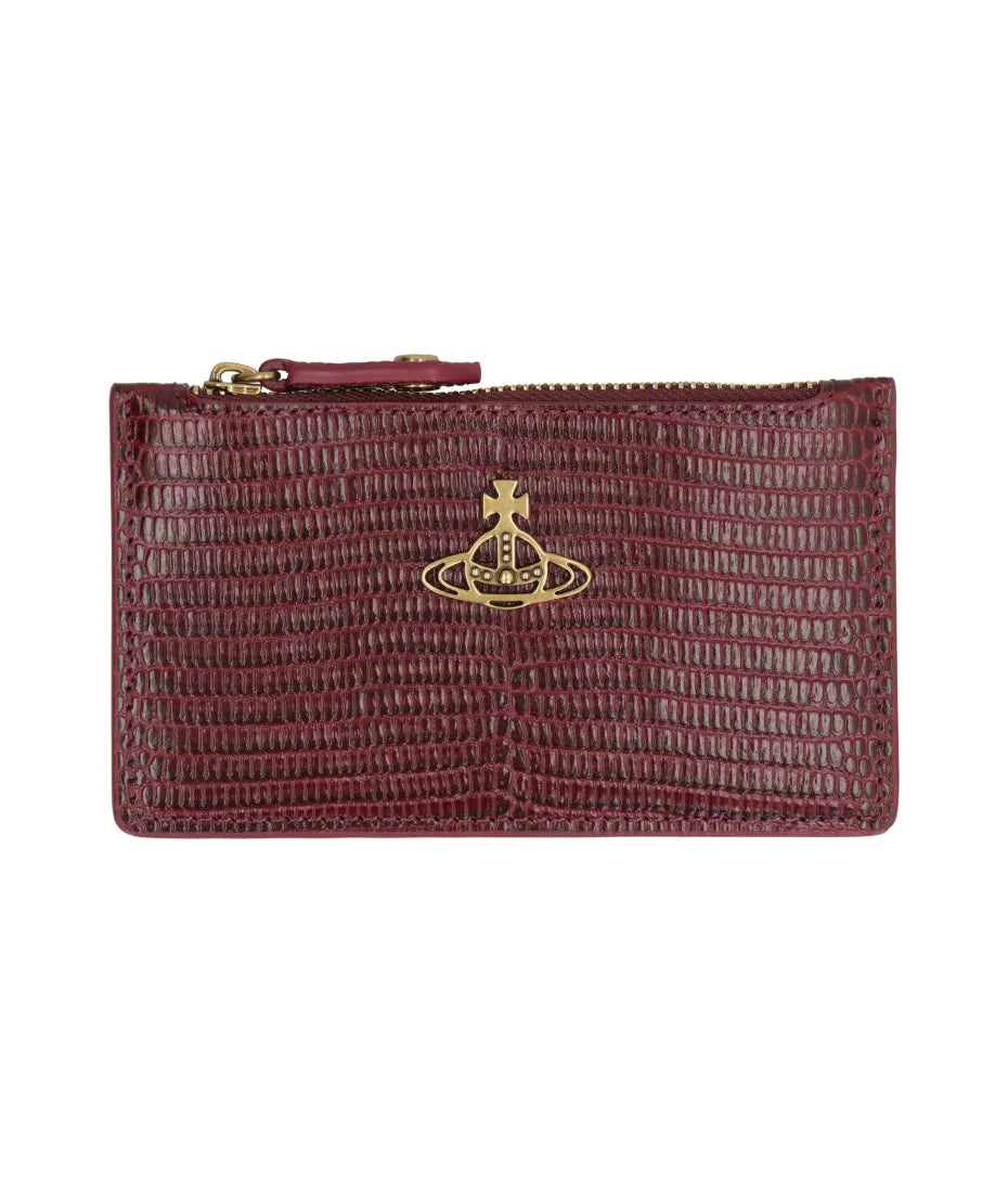 Vivienne Westwood Burgundy Lizard Slim LG Card Holder