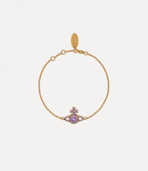 Vivienne Westwood Valentina Lavender CZ and Gold Tone Bracelet