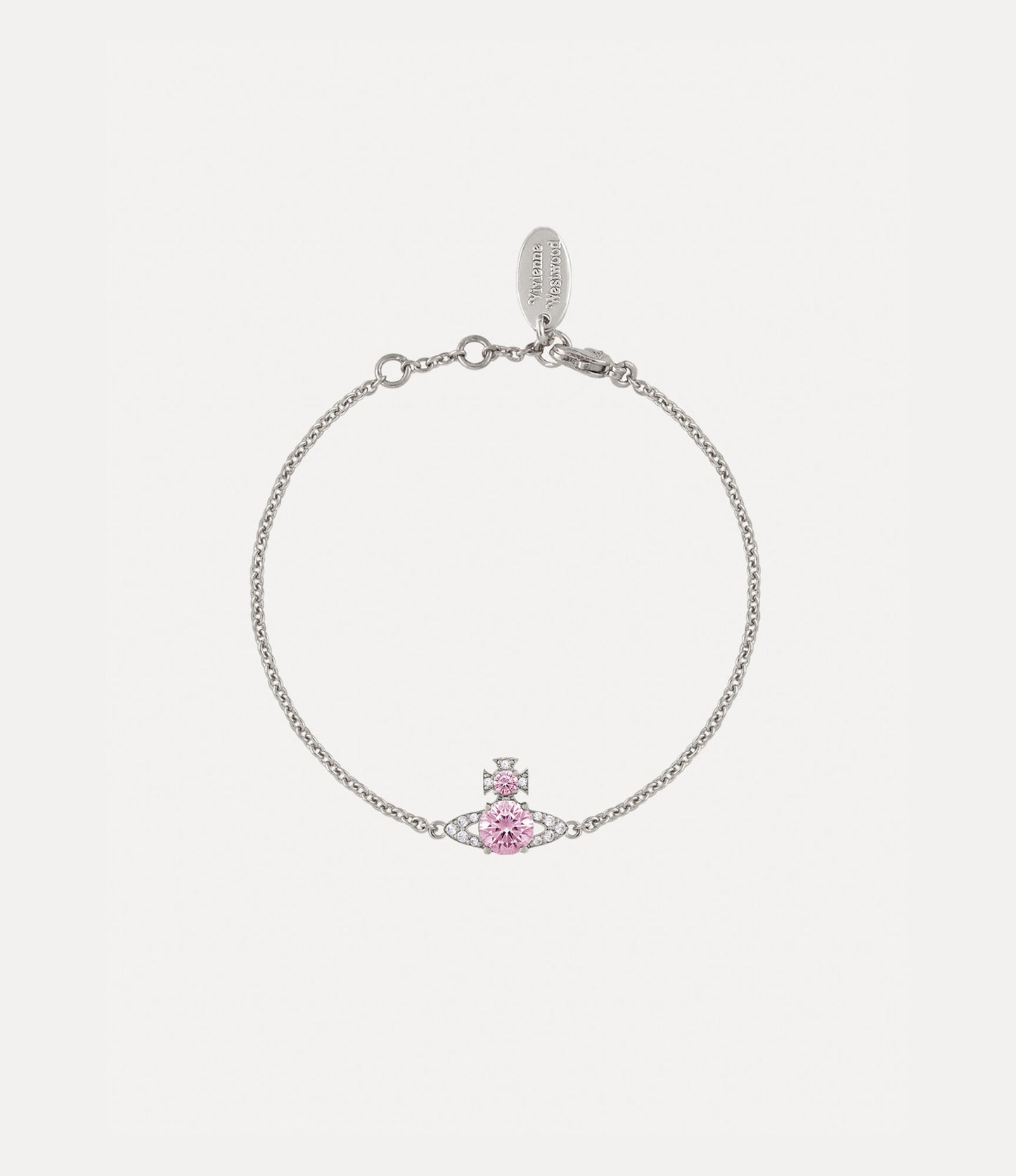 Vivienne Westwood Ismene  Silver Tone and Pink CZ Bracelet