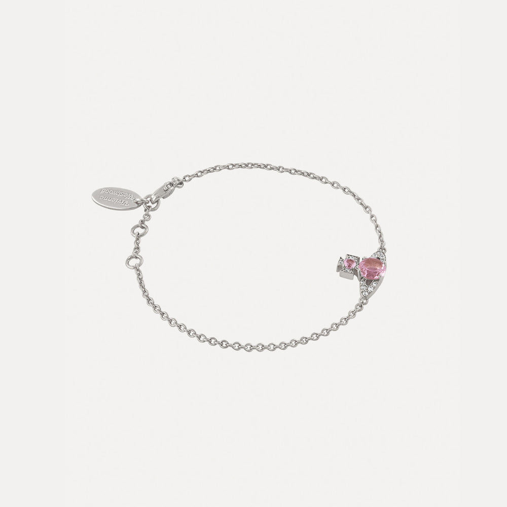 
                      
                        Vivienne Westwood Ismene  Silver Tone and Pink CZ Bracelet
                      
                    