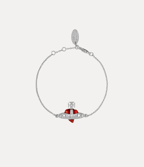 Vivienne Westwood New Diamante Heart Silver Tone Bracelet