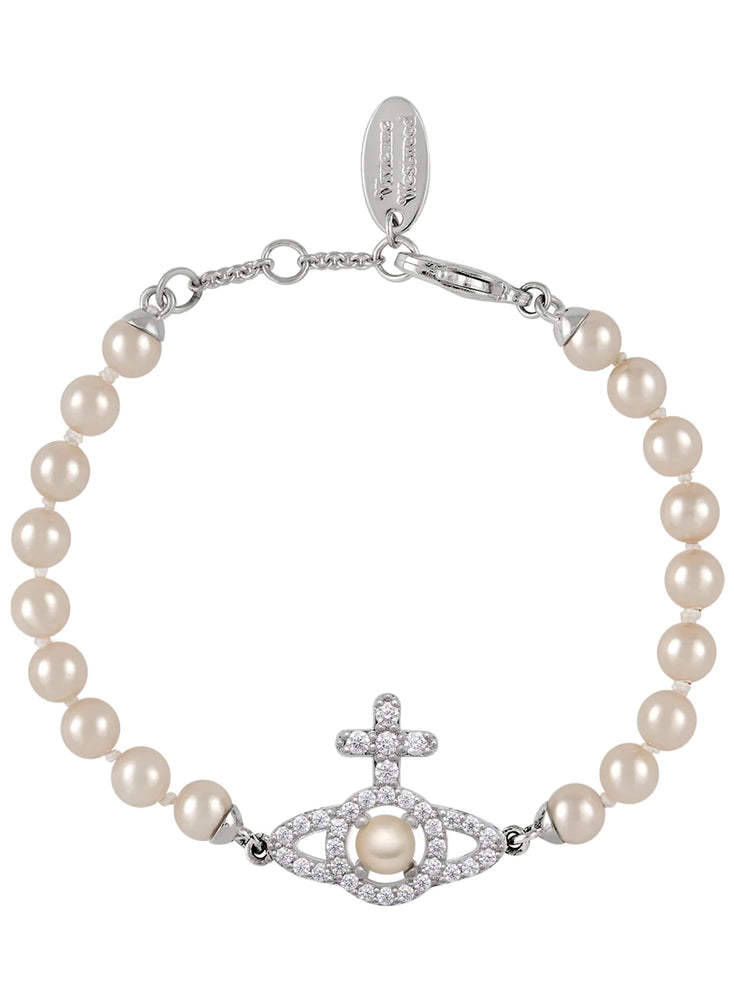 Vivienne Westwood Olympia Silver Tone Pearl Bracelet