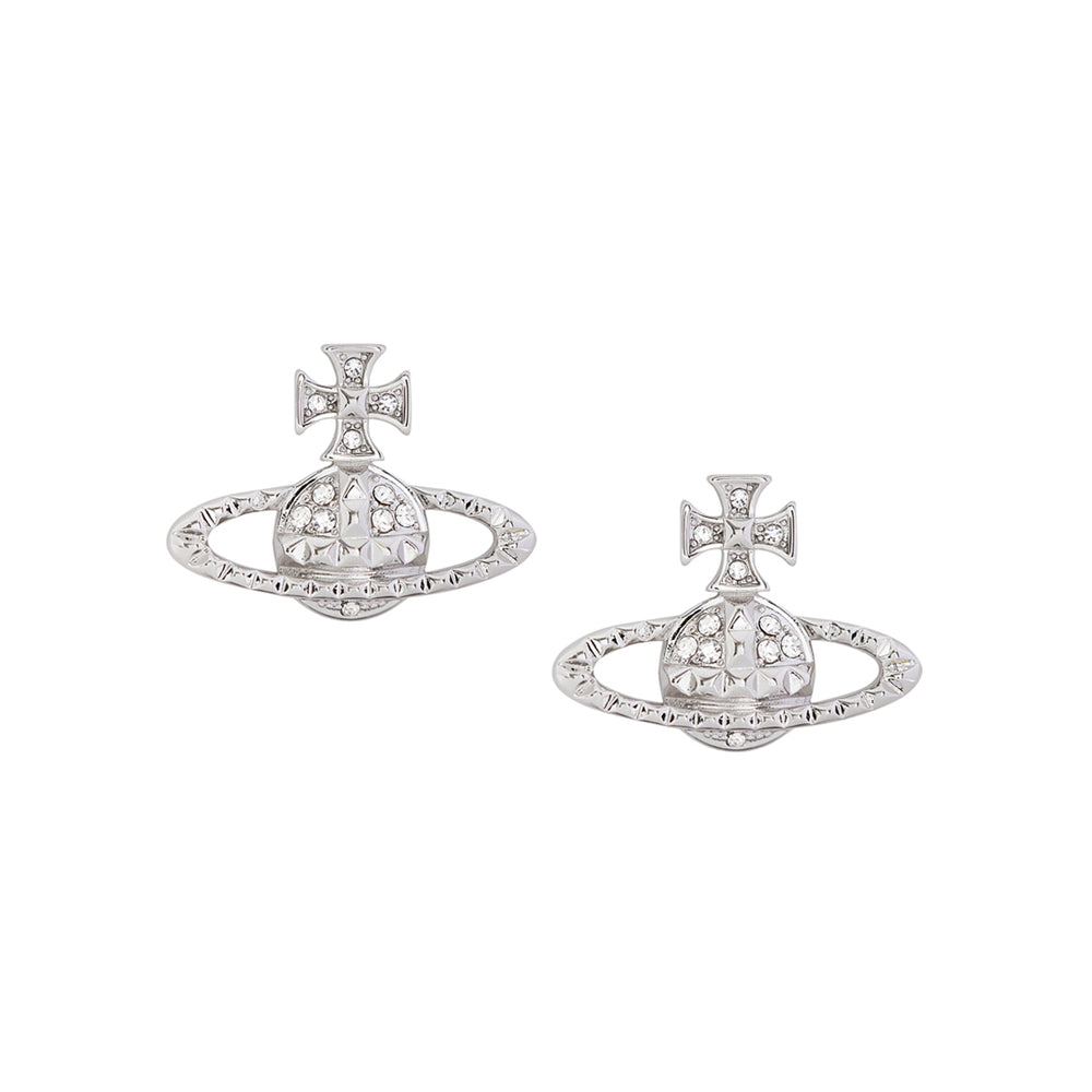 Vivienne Westwood Mayfair Bas Relief Silver Tone Earrings