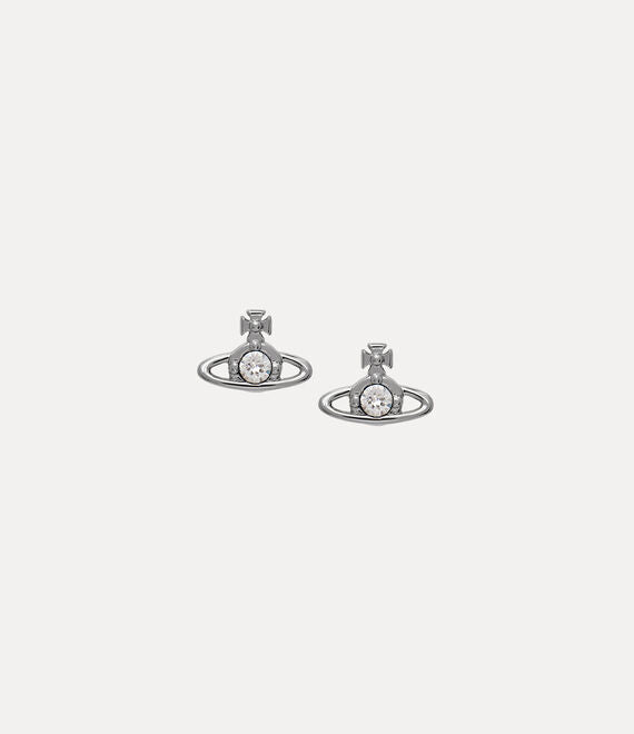 Vivienne Westwood Nano Silver Tone Solitaire Earrings