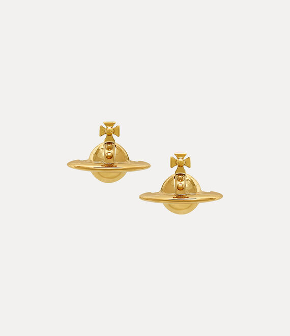 Vivienne Westwood Yellow Tone Solid Orb Earrings