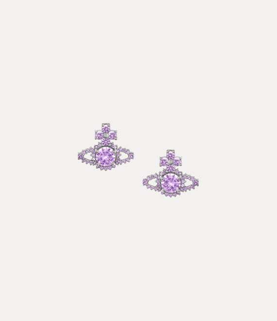 Vivienne Westwood Valentina Silver Tone and Lavender CZ Earring