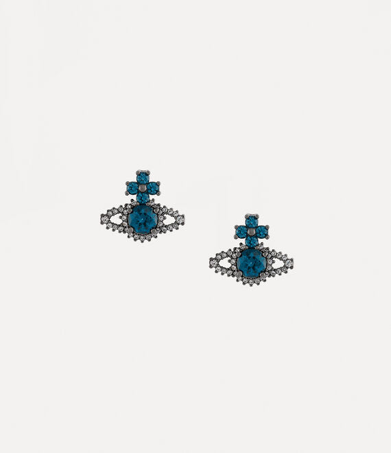 Vivienne Westwood Valentina Ruthenium Blue/Grey Stud Earrings