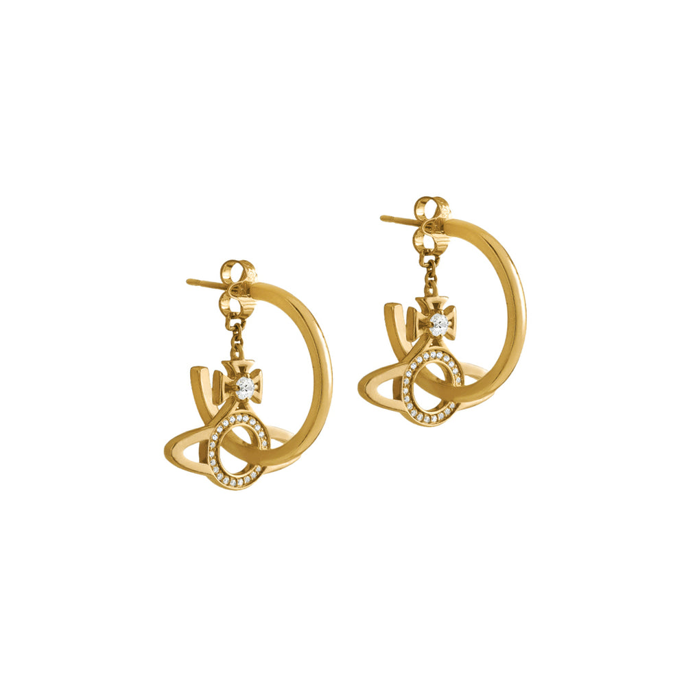 Vivienne Westwood Miranda Hoops Yellow Gold-Tone