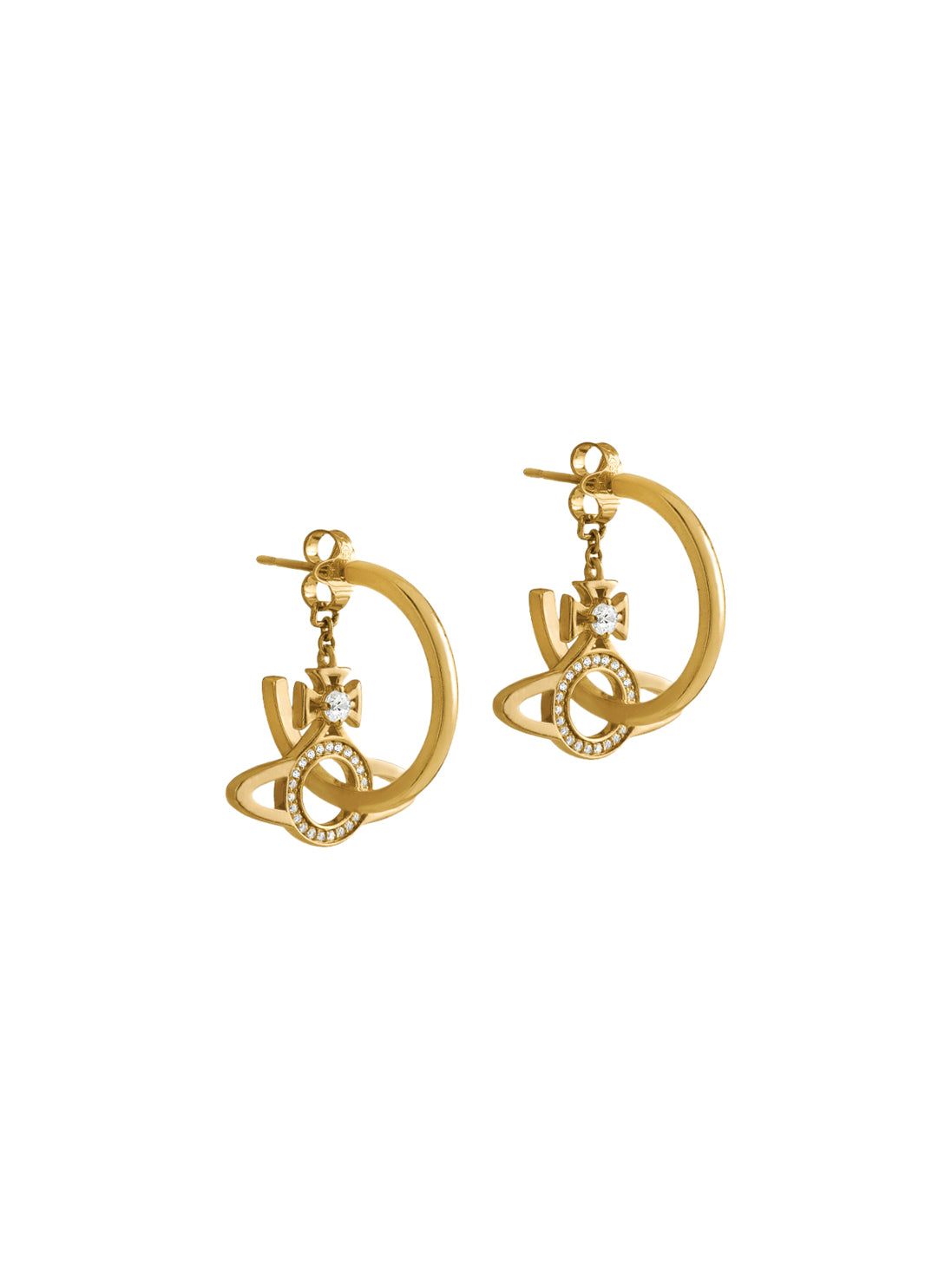 Vivienne Westwood Miranda Hoops Yellow Gold-Tone