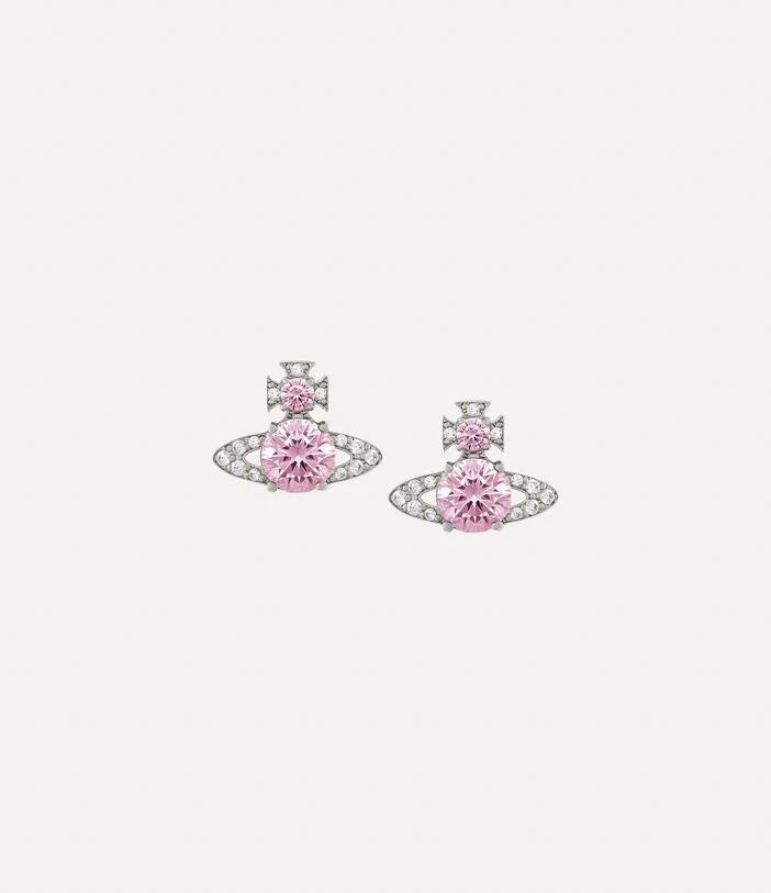 Vivienne Westwood Ismene Silver Tone and Pink CZ Earrings