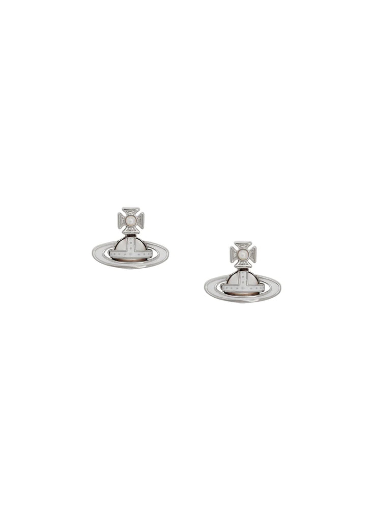 Vivienne Westwood Simonetta Bas Relief Silver Tone Earrings