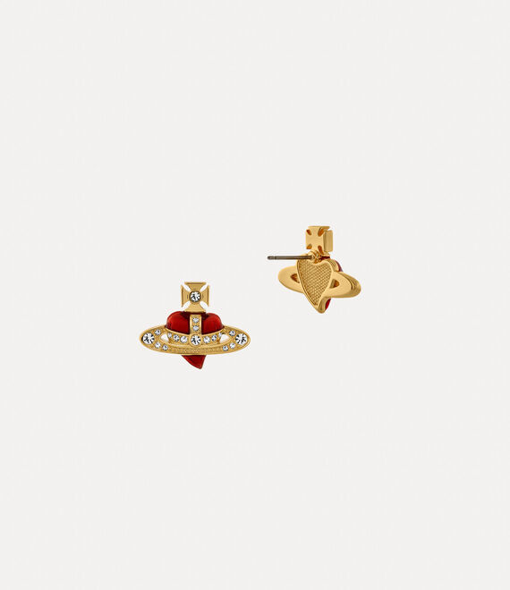 
                      
                        Vivienne Westwood Yellow Gold Tone and Red New Diamante Earrings
                      
                    
