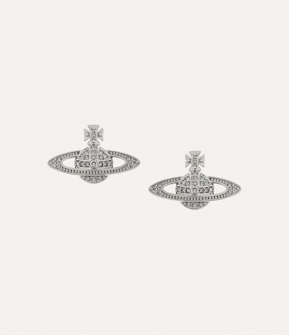 Vivienne Westwood Silver Tone Mini Bas Relief Earrings