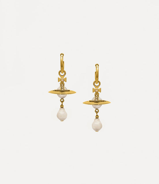 Vivienne Westwood Aleksa Gold Tone and Pearl Earrings