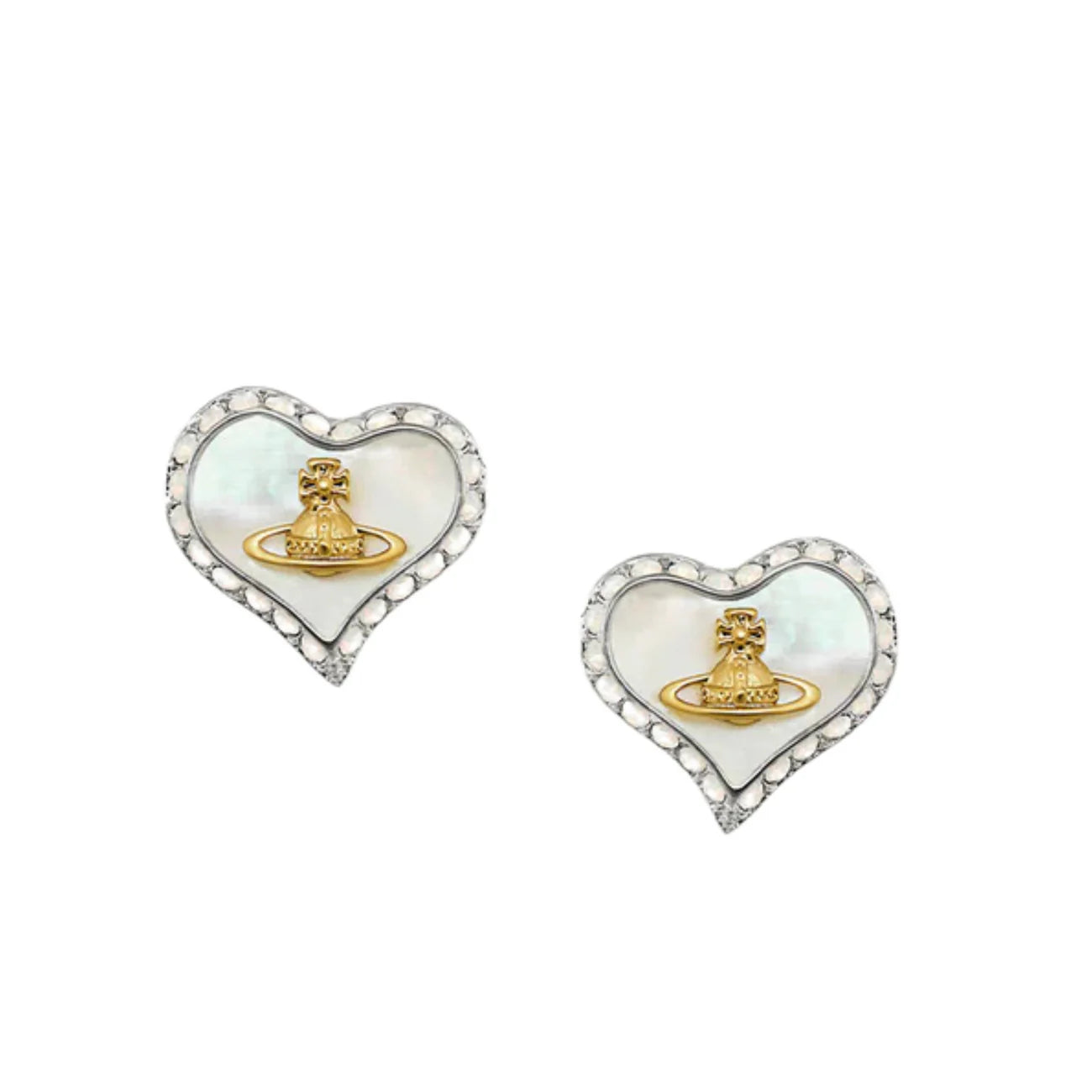 Vivienne Westwood Petra Earrings Platinum Tone & White Pearl