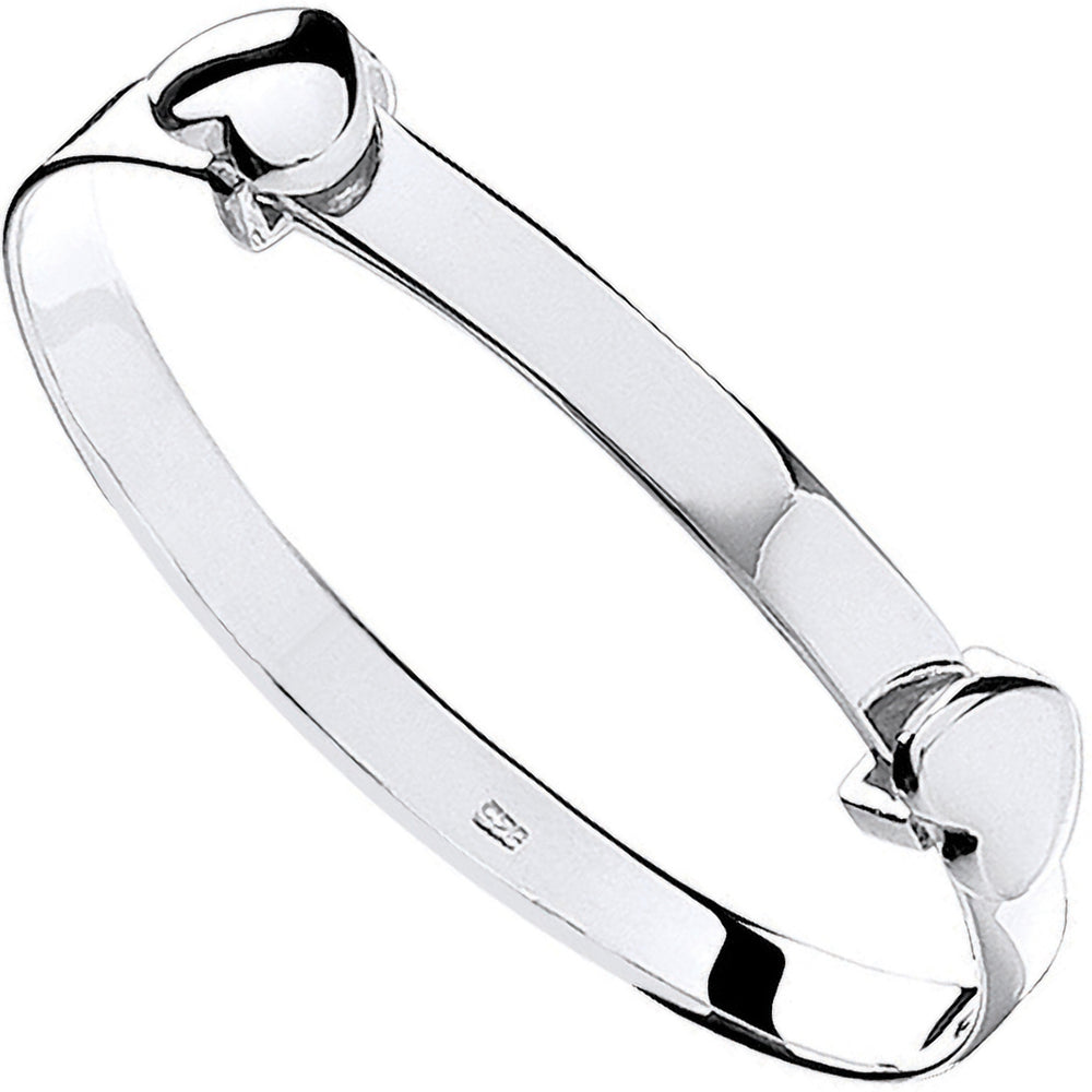 Coe and Co Sterling Silver Expandable Heart Baby Bangle