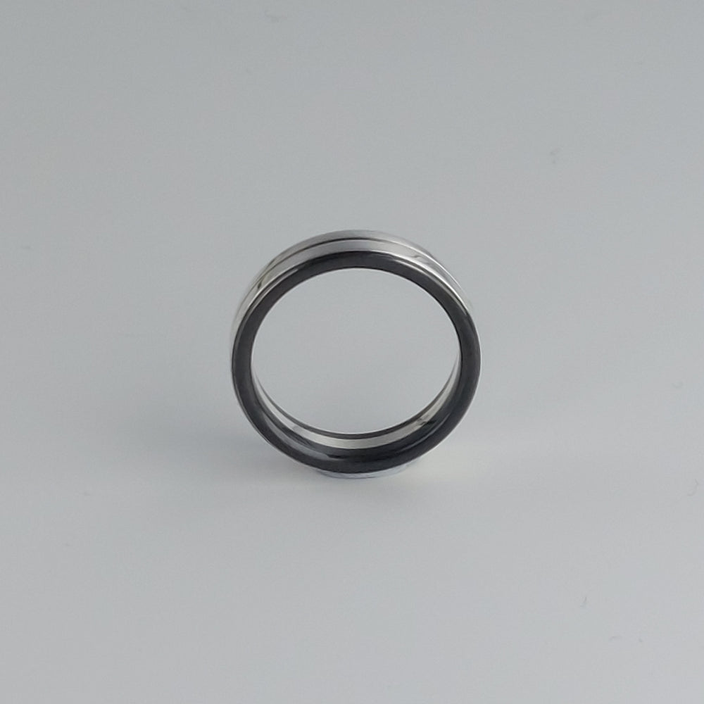 
                      
                        Zedd Zirconium and Silver 6mm Wedding Ring
                      
                    