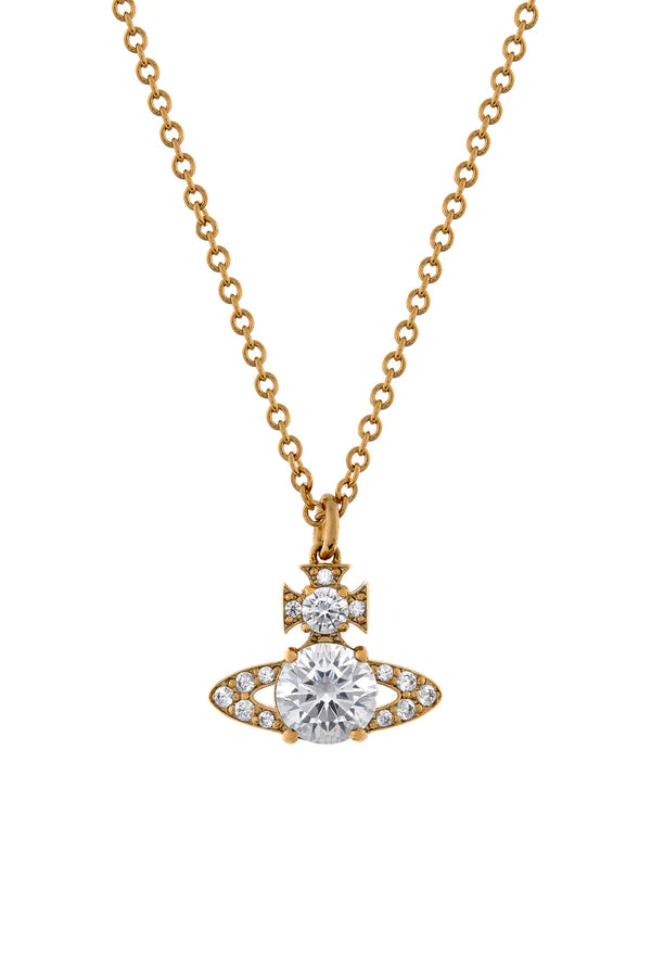 Vivienne Westwood Ismene Gold Tone and White CZ Necklace