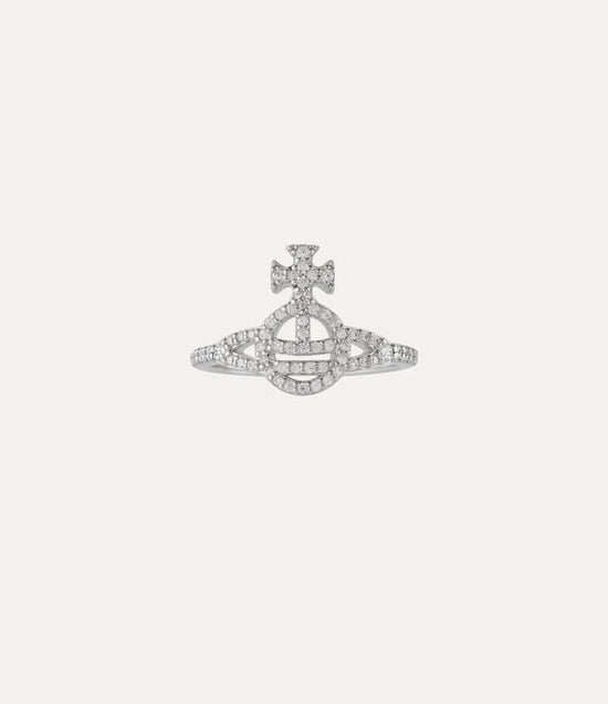 Vivienne Westwood Silver Tone White CZ Calliope Ring