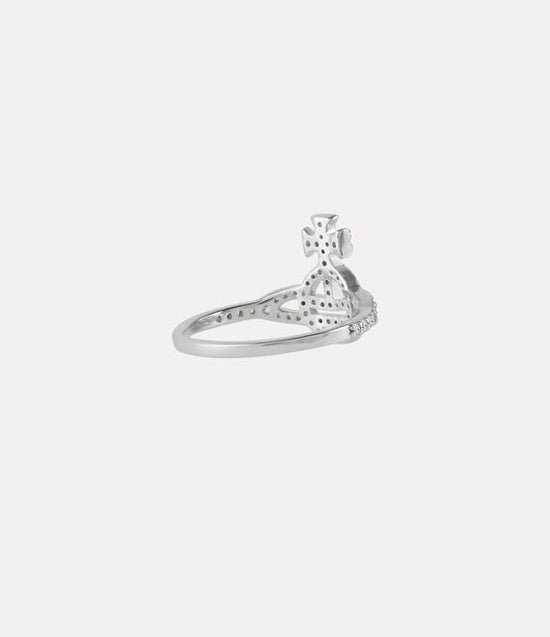 Vivienne Westwood Silver Tone White CZ Calliope Ring