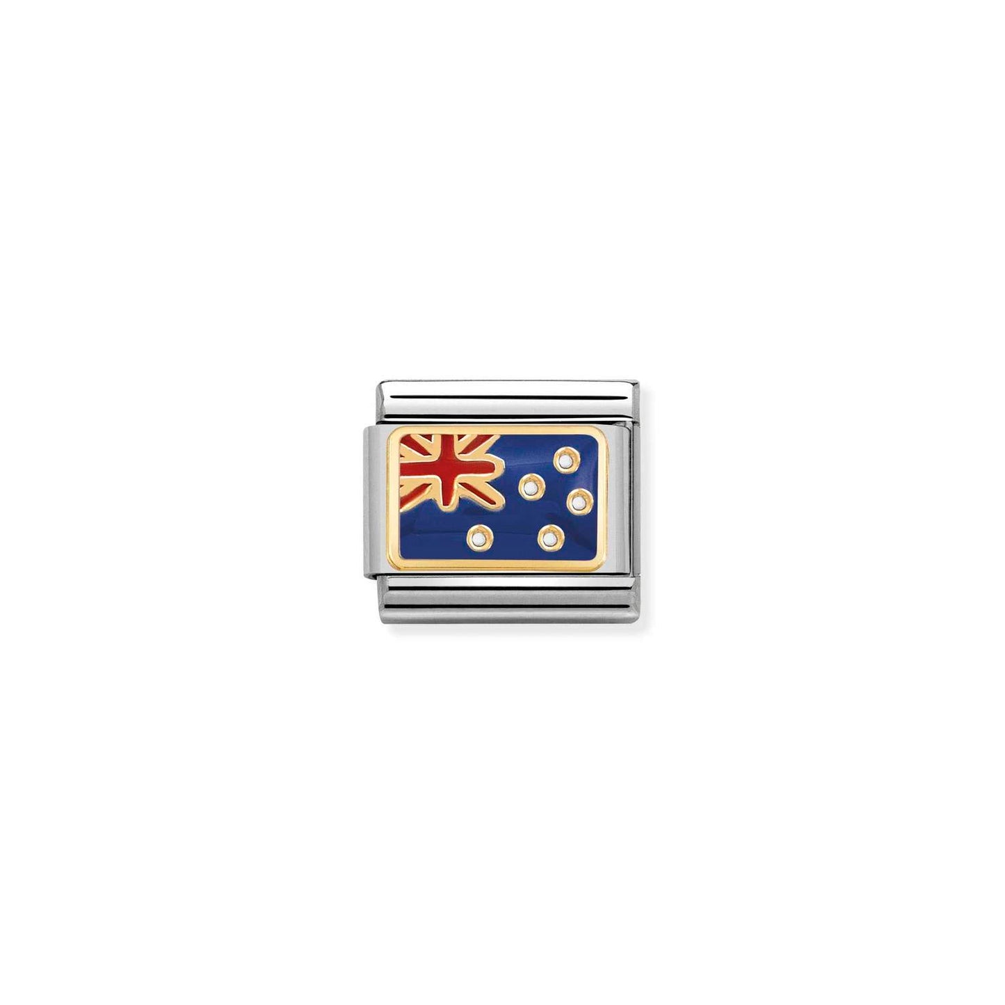 Nomination Classic Link with Enamel Australia Flag in Yellow Gold Tone