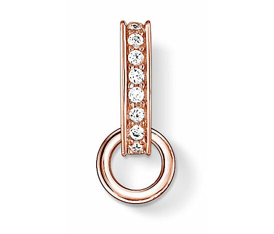 Thomas Sabo Silver Rose Gold Zirconia Charm Carrier