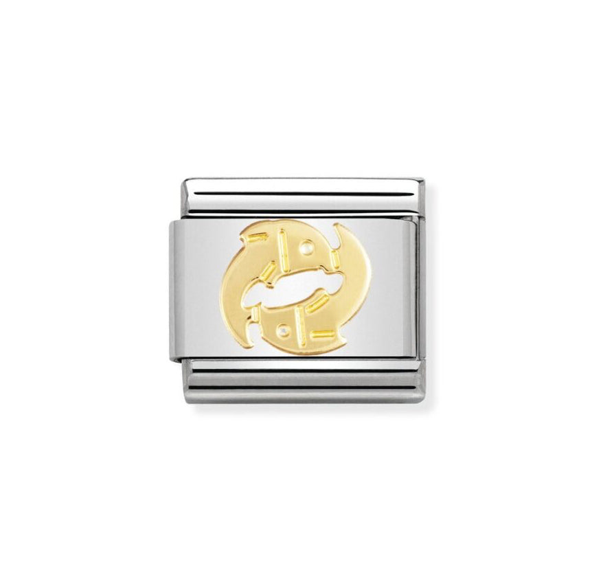 Nomination Classic Link with Pisces Symbol in Yellow Gold Tone