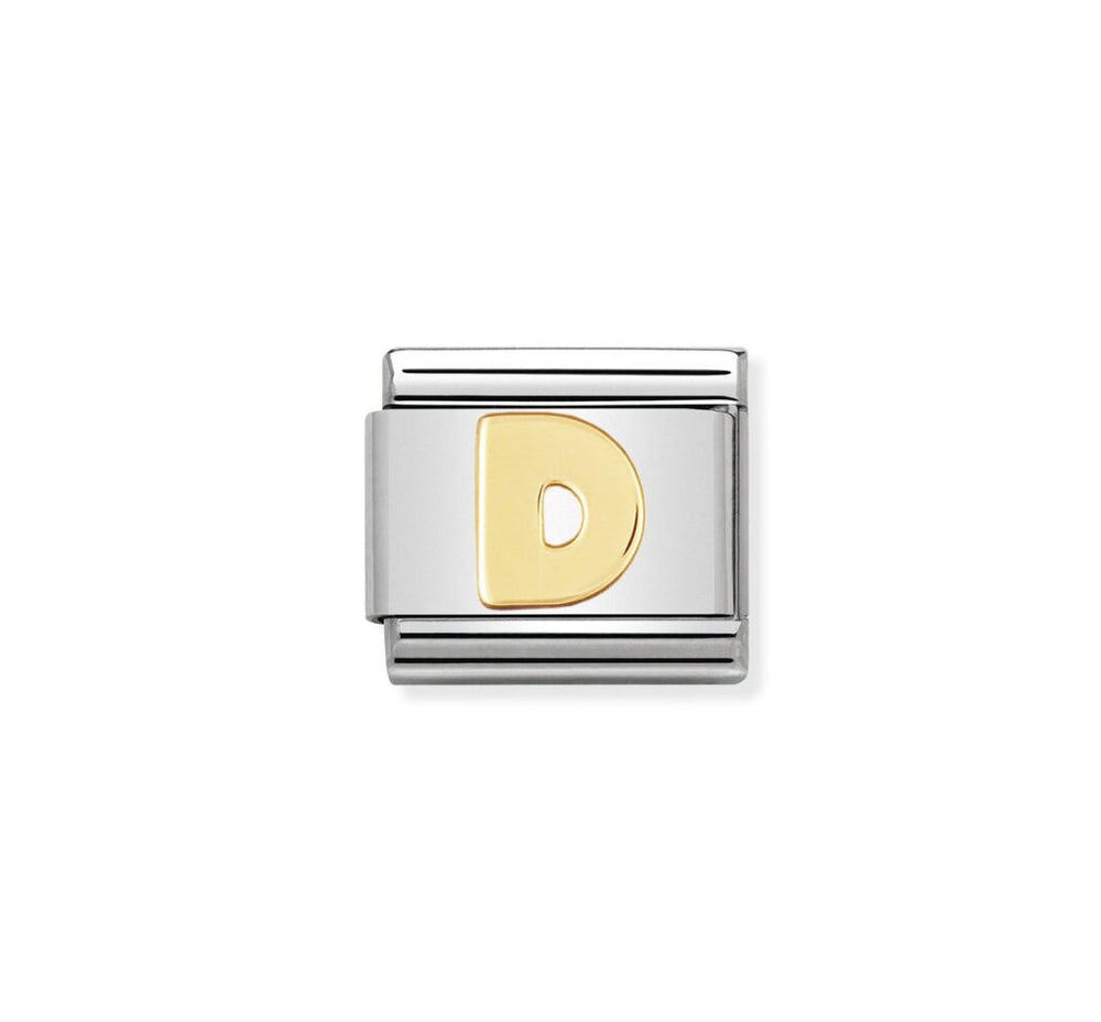 Nomination Classic Link with Letter 'D' in Yellow Gold Tone