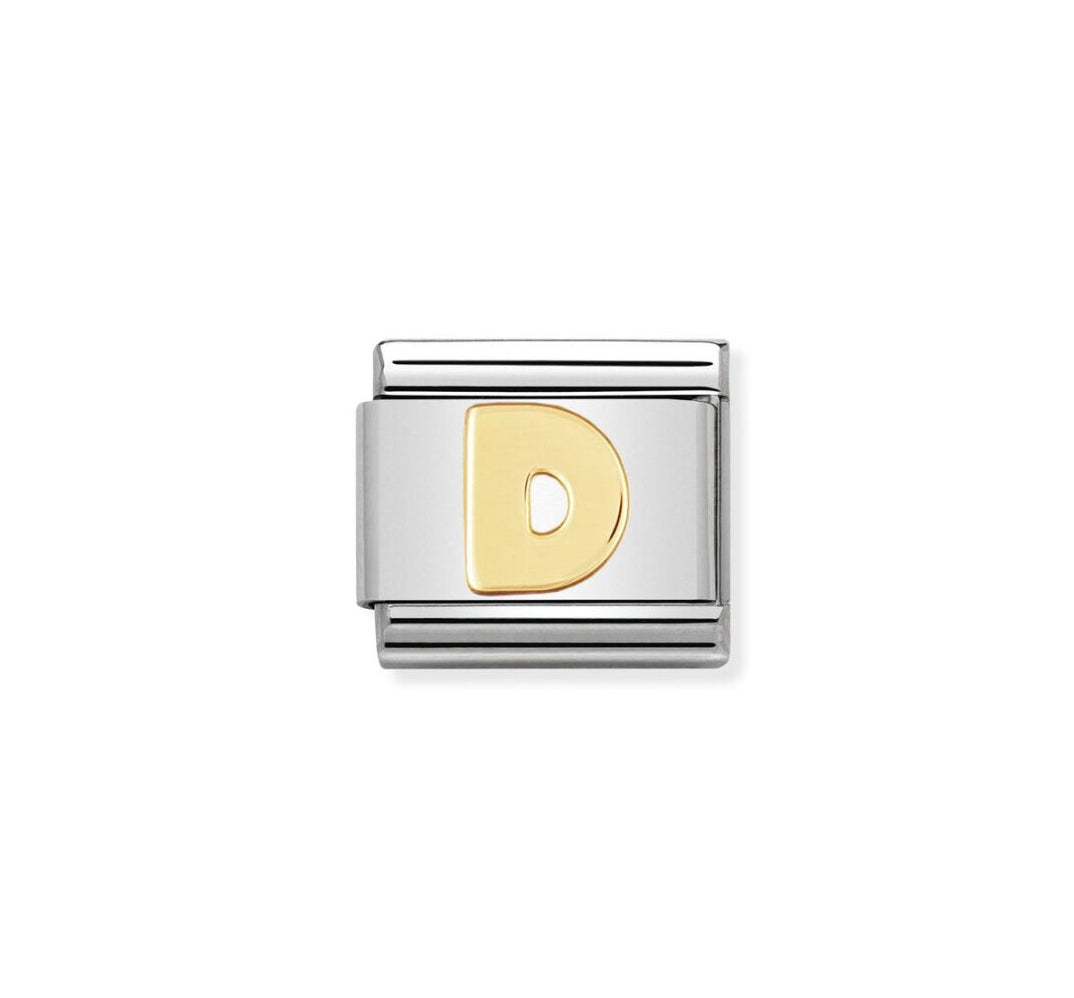 Nomination Classic Link with Letter 'D' in Yellow Gold Tone