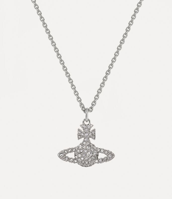 Vivienne Westwood Grace Bas Relief Pendant Necklace Platinum Tone