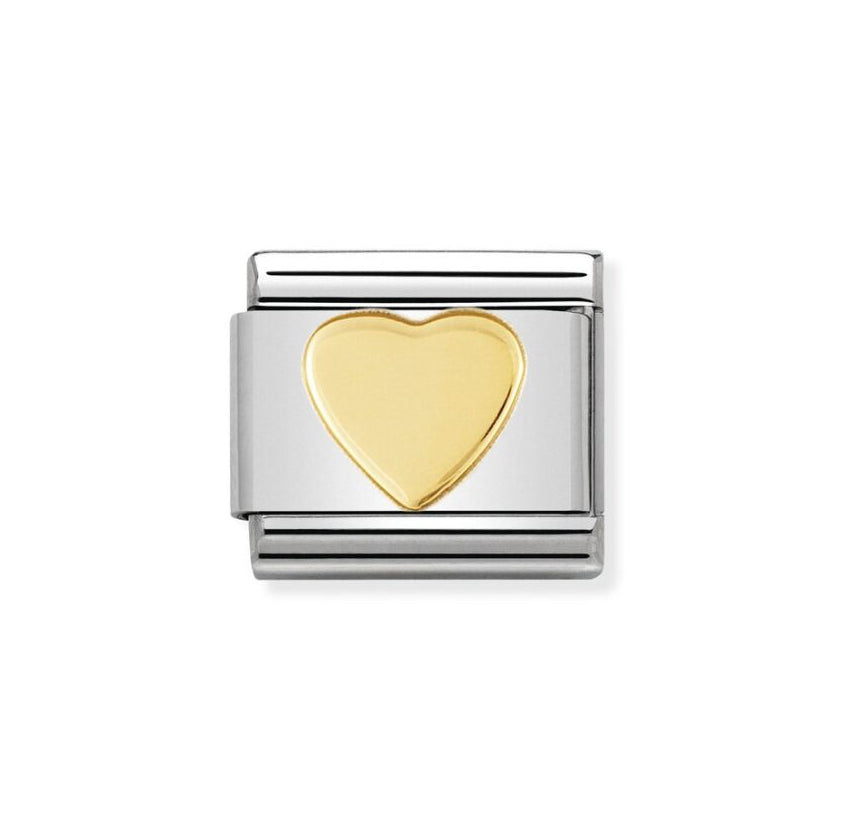 Nomination Classic Link with Heart in Yellow Gold Tone