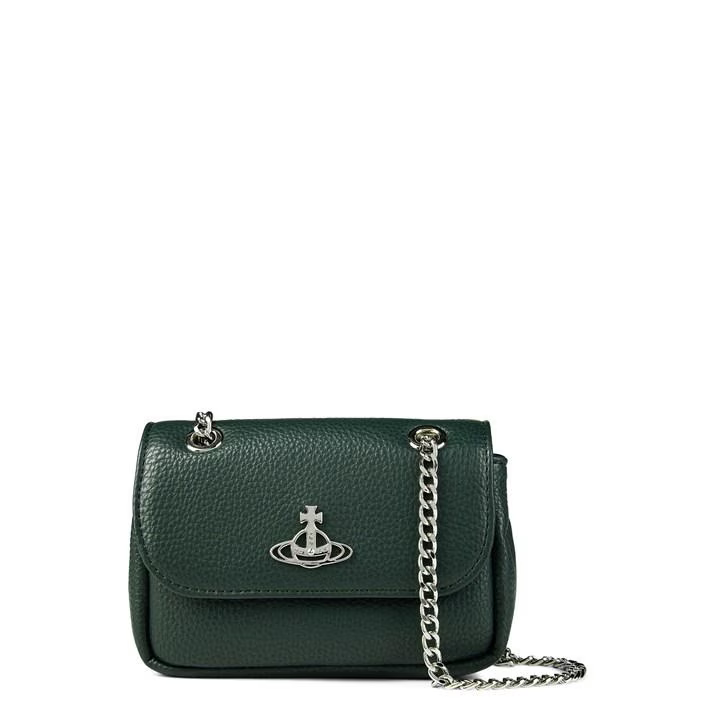 Vivienne Westwood Re-Vegan Green Grain Small Purse With Chain