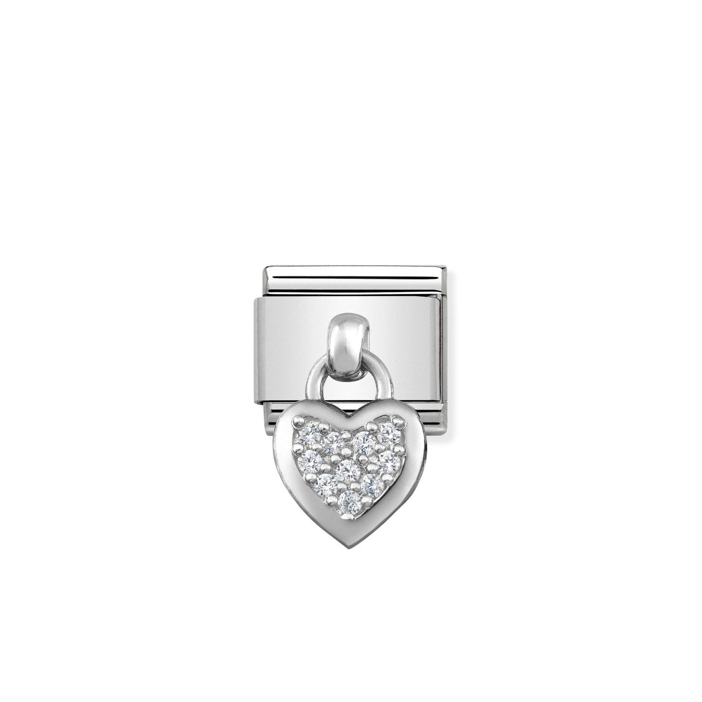 Nomination Classic Link Heart with CZ Pave