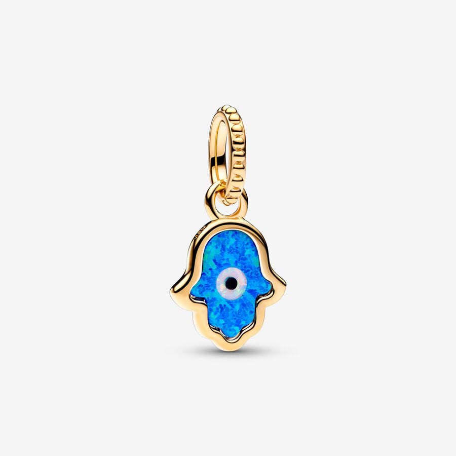 Pandora Opalescent Blue Hamsa Hand Dangle Charm