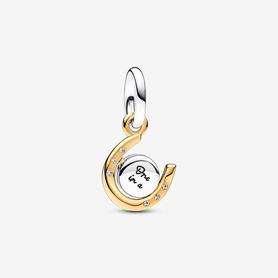 Pandora Two-tone Spinning Disc Horseshoe Dangle Charm