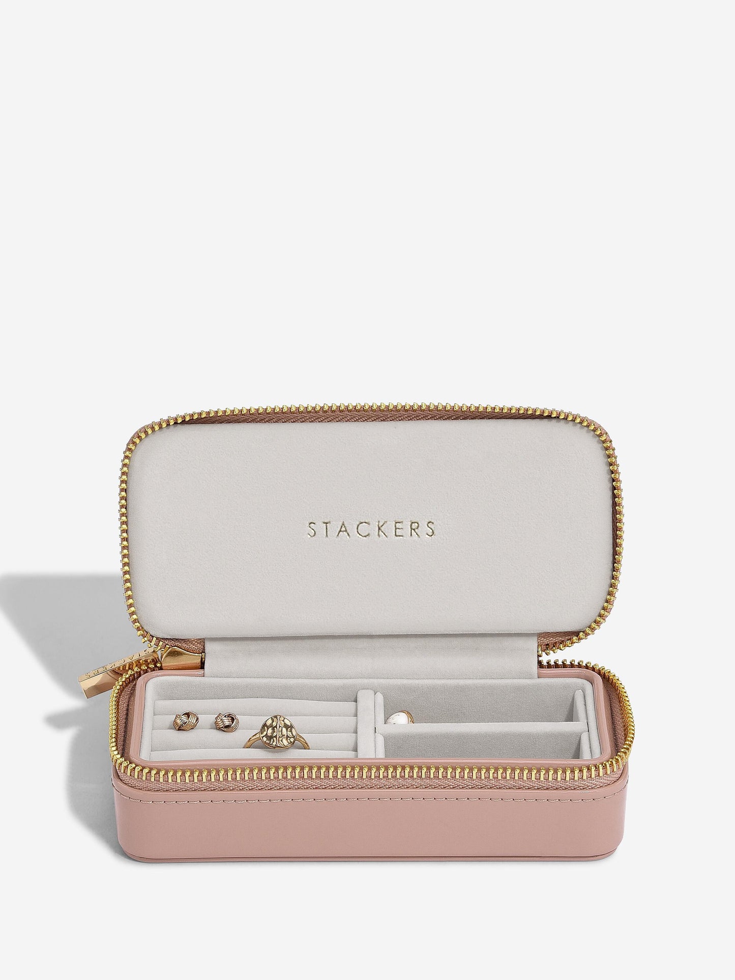 Stackers Zipped Travel Jewellery Box - Patent Rose